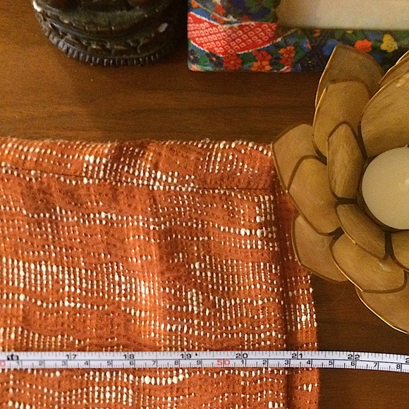 J Crew Orange Textured Tweed Pencil Skirt Size 0 - Picture 6 of 6